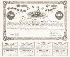 Confederate $1,000 Bond